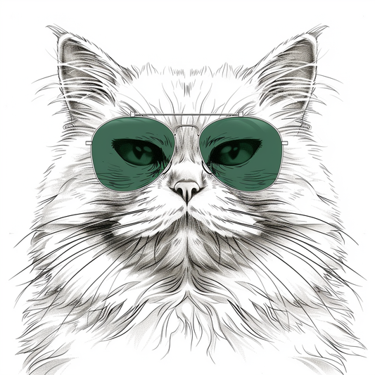 Persian Cat Expressive surreal Vinyl Decal Sticker for Car, Laptop, Tumbler and more # F016007