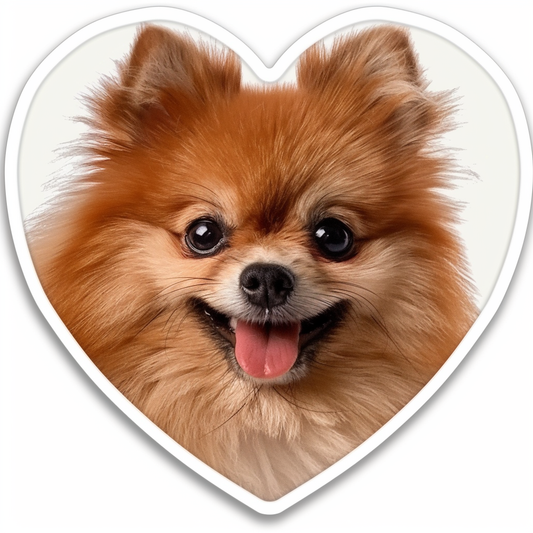 Sticker of a Pomeranian Dog majestic Expressive surreal Heartcore Vinyl Decal Sticker for Car, Laptop, Tumbler and more # F014029