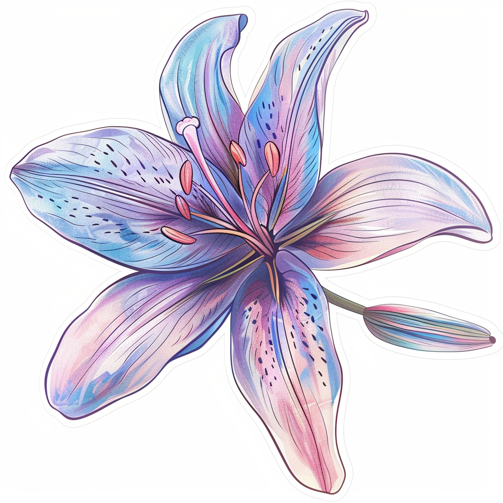 Lily flower majestic Expressive surreal Vinyl Decal Sticker for Car, Laptop, Tumbler and more # F023314