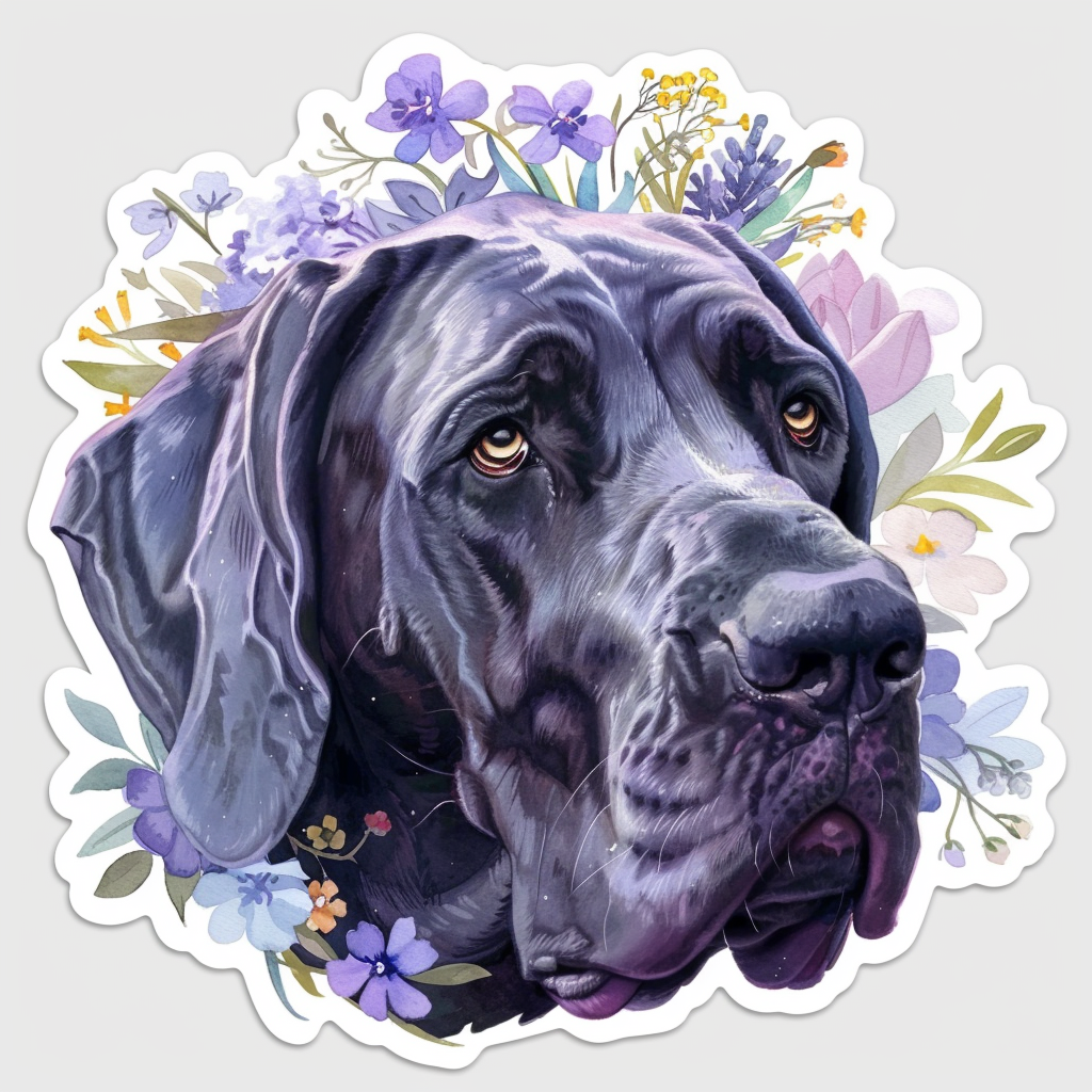 Great Dane Dog Expressive surreal Vinyl Decal Sticker for Car, Laptop, Tumbler and more # F022859