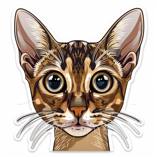 Abyssinian Cat astronaut majestic Expressive surreal Vinyl Decal Sticker for Car, Laptop, Tumbler and more # F021108-4" x 4"