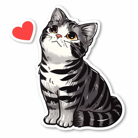 American Shorthair Cat majestic Expressive surreal Vinyl Decal Sticker for Car, Laptop, Tumbler and more # F018679