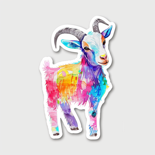 Goat majestic Expressive surreal Vinyl Decal Sticker for Car, Laptop, Tumbler and more # F020620-4" x 4"