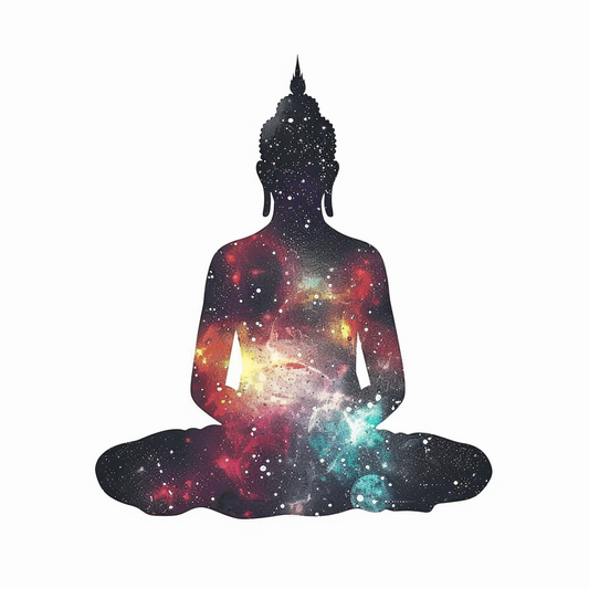 Buddha galaxy majestic Expressive surreal Vinyl Decal Sticker for Car, Laptop, Tumbler and more # F017139