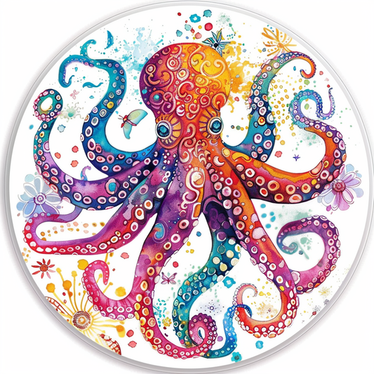 Octopus floral majestic Expressive surreal Vinyl Decal Sticker for Car, Laptop, Tumbler and more # F015540-6" x 6"