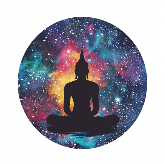 Buddha galaxy majestic Expressive surreal Vinyl Decal Sticker for Car, Laptop, Tumbler and more # F017108
