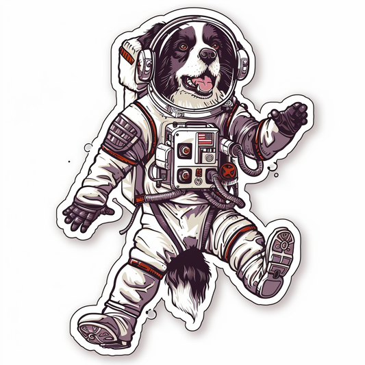 Border Collie Dog majestic Expressive surreal Vinyl Decal Sticker for Car, Laptop, Tumbler and more # F021762-4" x 4"