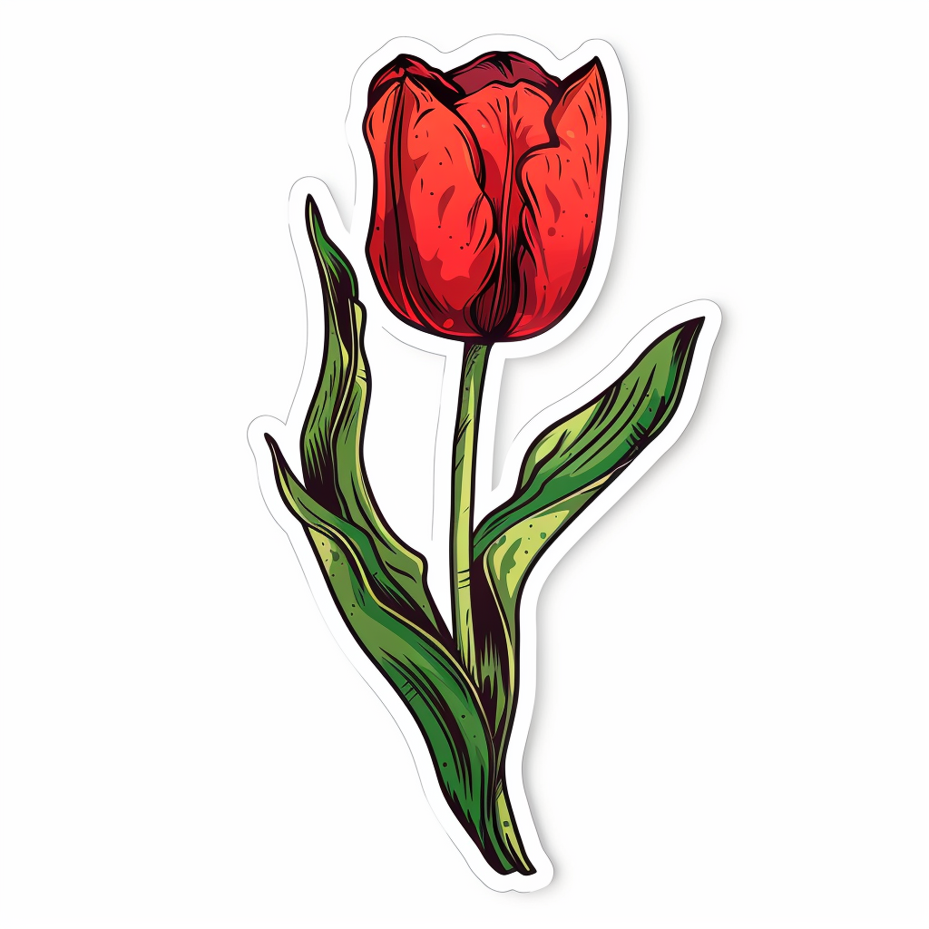 Sticker of a Tulip flower Vinyl Decal Sticker for Car, Laptop, Tumbler and more # F023428