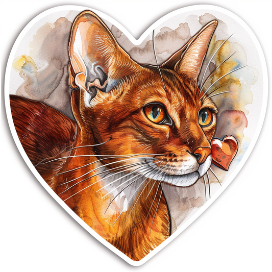 Abyssinian Cat astronaut majestic Expressive surreal Vinyl Decal Sticker for Car, Laptop, Tumbler and more # F021235-4" x 4"