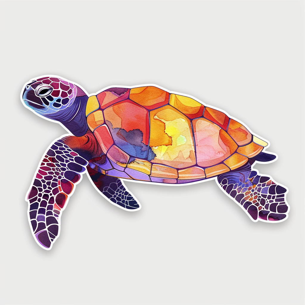 Sticker of a turtle majestic Expressive surreal Vinyl Decal Sticker for Car, Laptop, Tumbler and more # F022044