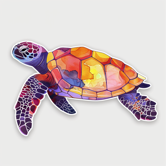 Sticker of a turtle majestic Expressive surreal Vinyl Decal Sticker for Car, Laptop, Tumbler and more # F022044