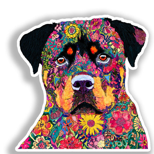 Rottweiler Dog Vinyl Decal Sticker for Car, Laptop, Tumbler and more # A018130-4" x 4"