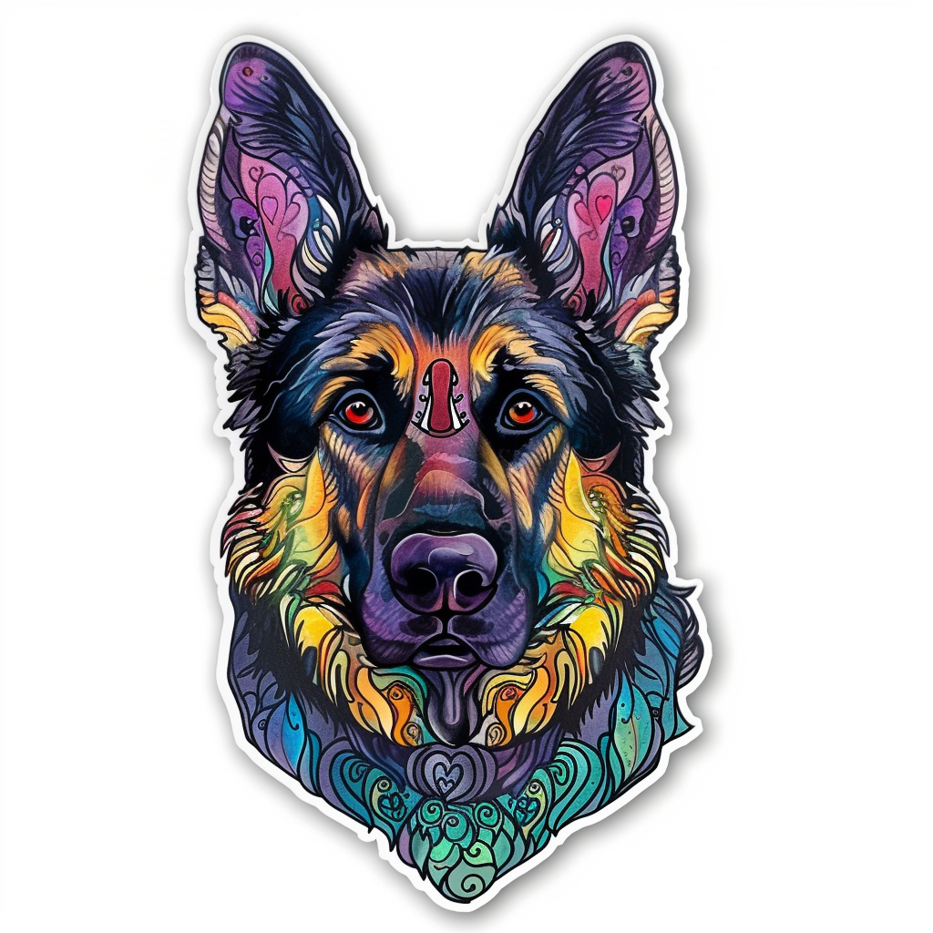 German Shepherd Dog Vinyl Decal Sticker for Car, Laptop, Tumbler and more # F011379