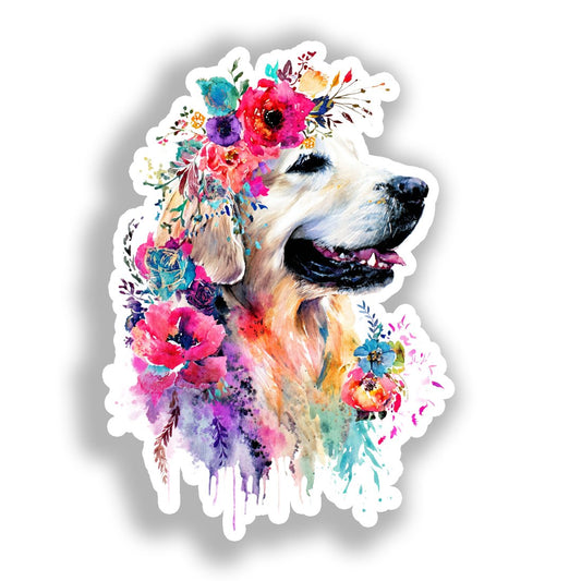 Golden Retriever Dog Vinyl Decal Sticker for Car, Laptop, Tumbler and more # A019560-4" x 4"