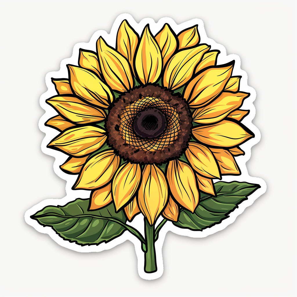 Sunflower  Vinyl Decal Sticker for Car, Laptop, Tumbler and more # F023367