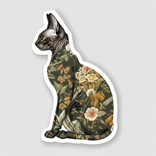 Adorable Cornish Rex Cat Expressive surreal Vinyl Decal Sticker for Car, Laptop, Tumbler and more # F021555-4" x 4"