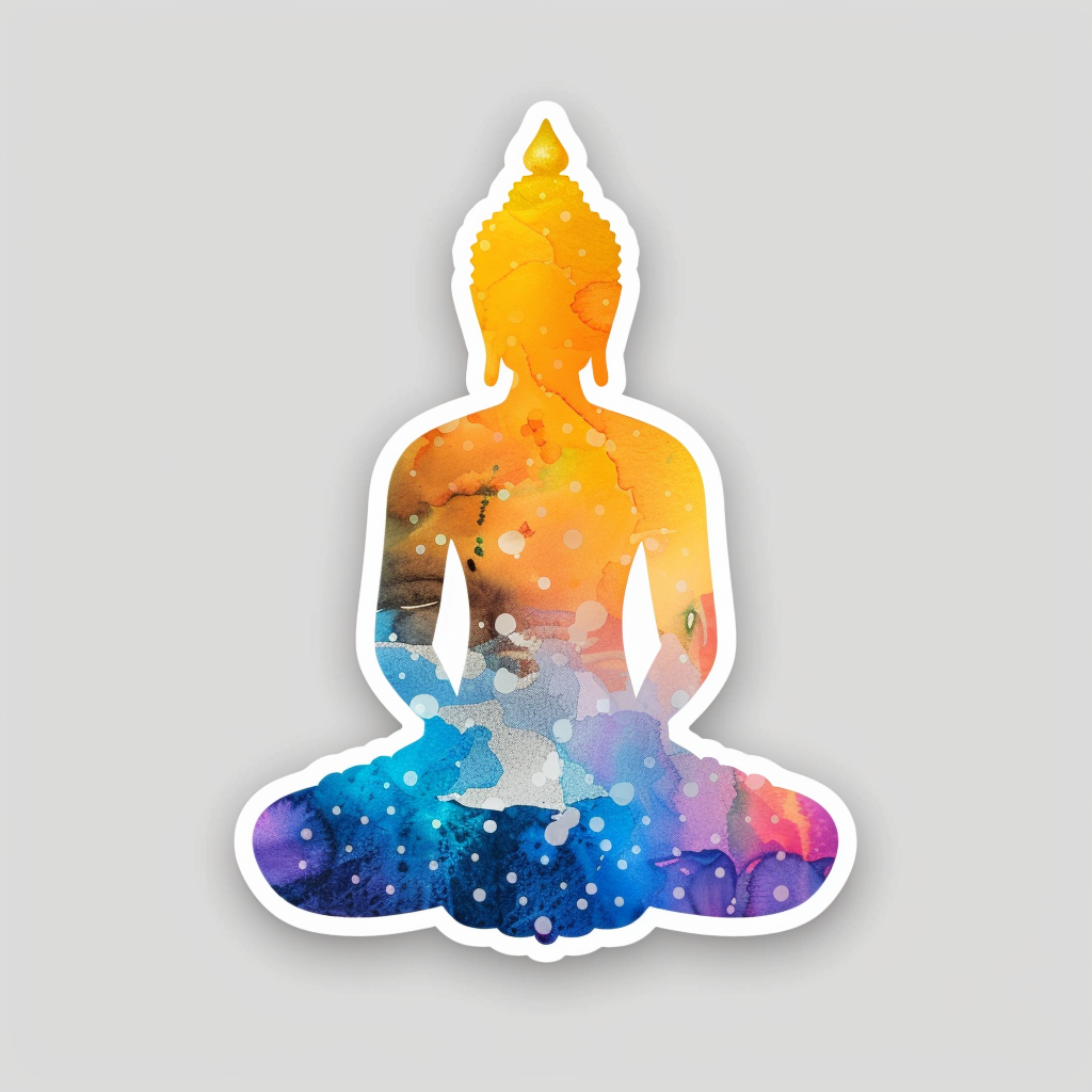 Buddha majestic Expressive surreal Vinyl Decal Sticker for Car, Laptop, Tumbler and more # F017092