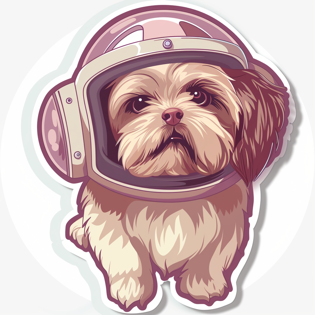 Adorable Shih Tzu Dog Expressive surreal Vinyl Decal Sticker for Car, Laptop, Tumbler and more # F018157