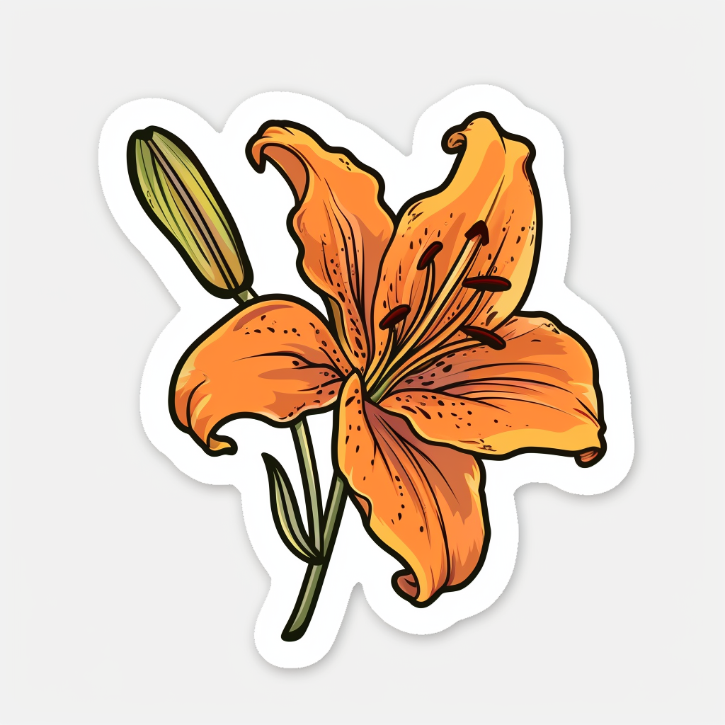 Lily flower majestic Expressive surreal Vinyl Decal Sticker for Car, Laptop, Tumbler and more # F023270