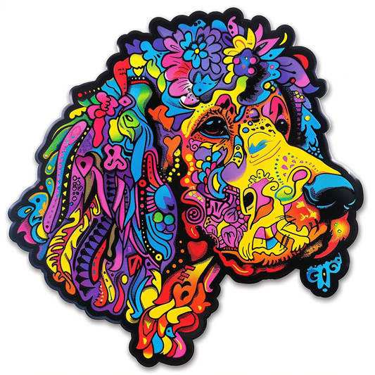 Poodle dog modern neon graffiti Vinyl Decal Sticker for Car, Laptop, Tumbler and more # F012205