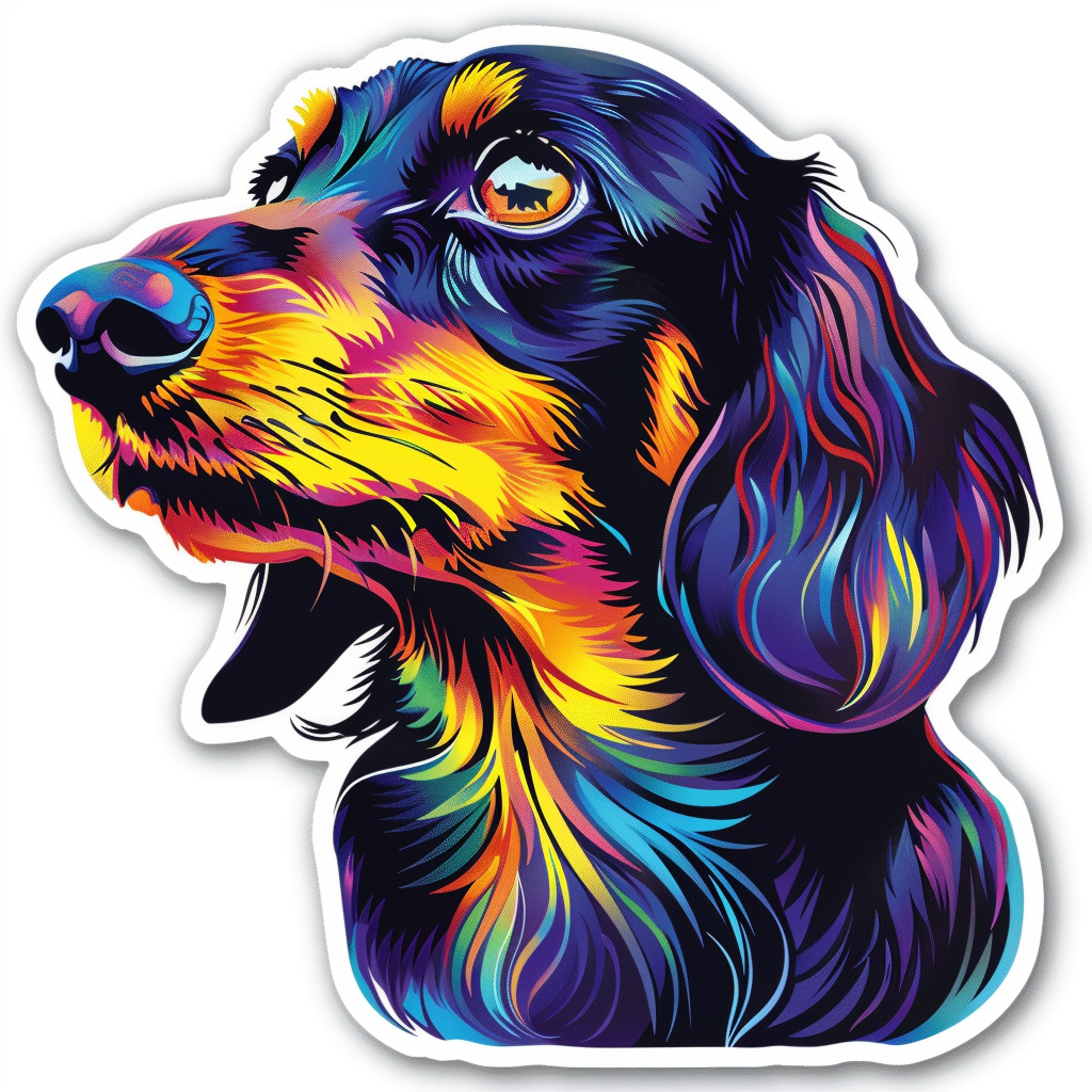 Dachshund Dog cartoon Vinyl Decal Sticker for Car, Laptop, Tumbler and more # F012887