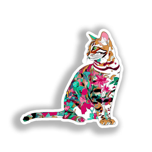 Bengal Cat Vinyl Decal Sticker for Car, Laptop, Tumbler and more # A018656-4" x 4"