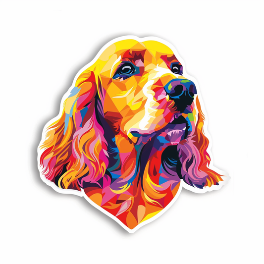 Cocker Spaniel Dog majestic Expressive surreal Vinyl Decal Sticker for Car, Laptop, Tumbler and more # F019769-4" x 4"