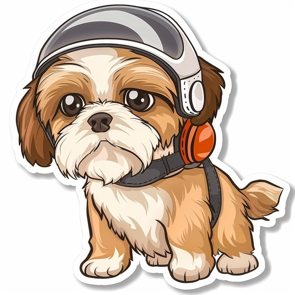 Adorable Shih Tzu Dog Expressive surreal Vinyl Decal Sticker for Car, Laptop, Tumbler and more # F018135