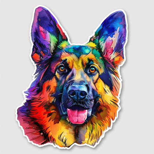German Shepherd Dog cartoon Vinyl Decal Sticker for Car, Laptop, Tumbler and more # F011538