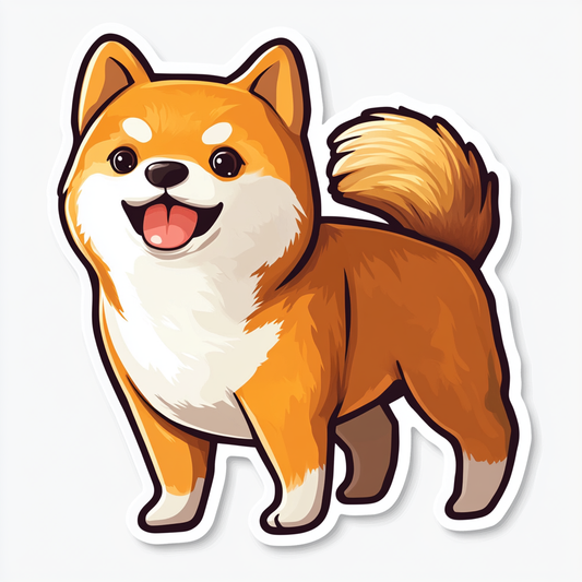 Shiba Inu sticker cartoon style Expressive surreal Vinyl Decal Sticker for Car, Laptop, Tumbler and more # F025796