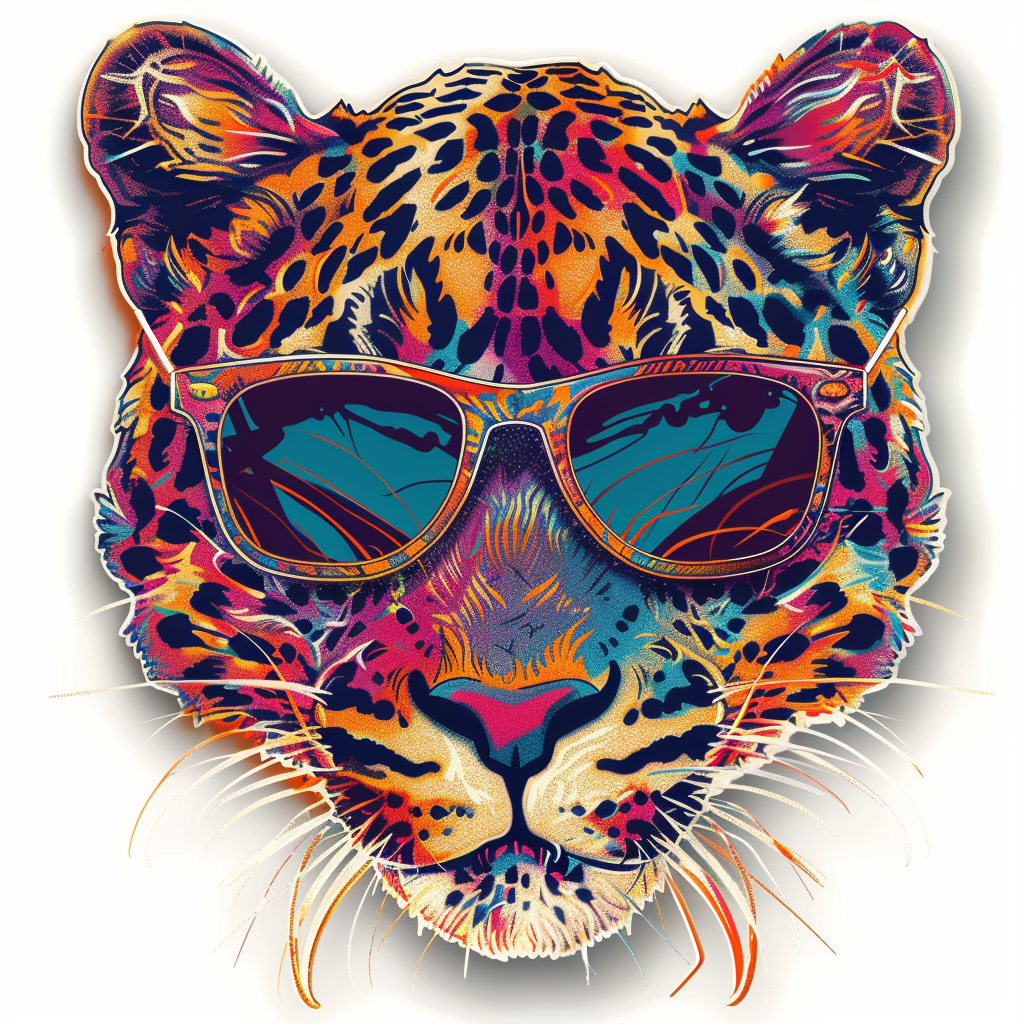 Leopard majestic Expressive surreal Vinyl Decal Sticker for Car, Laptop, Tumbler and more # F022416