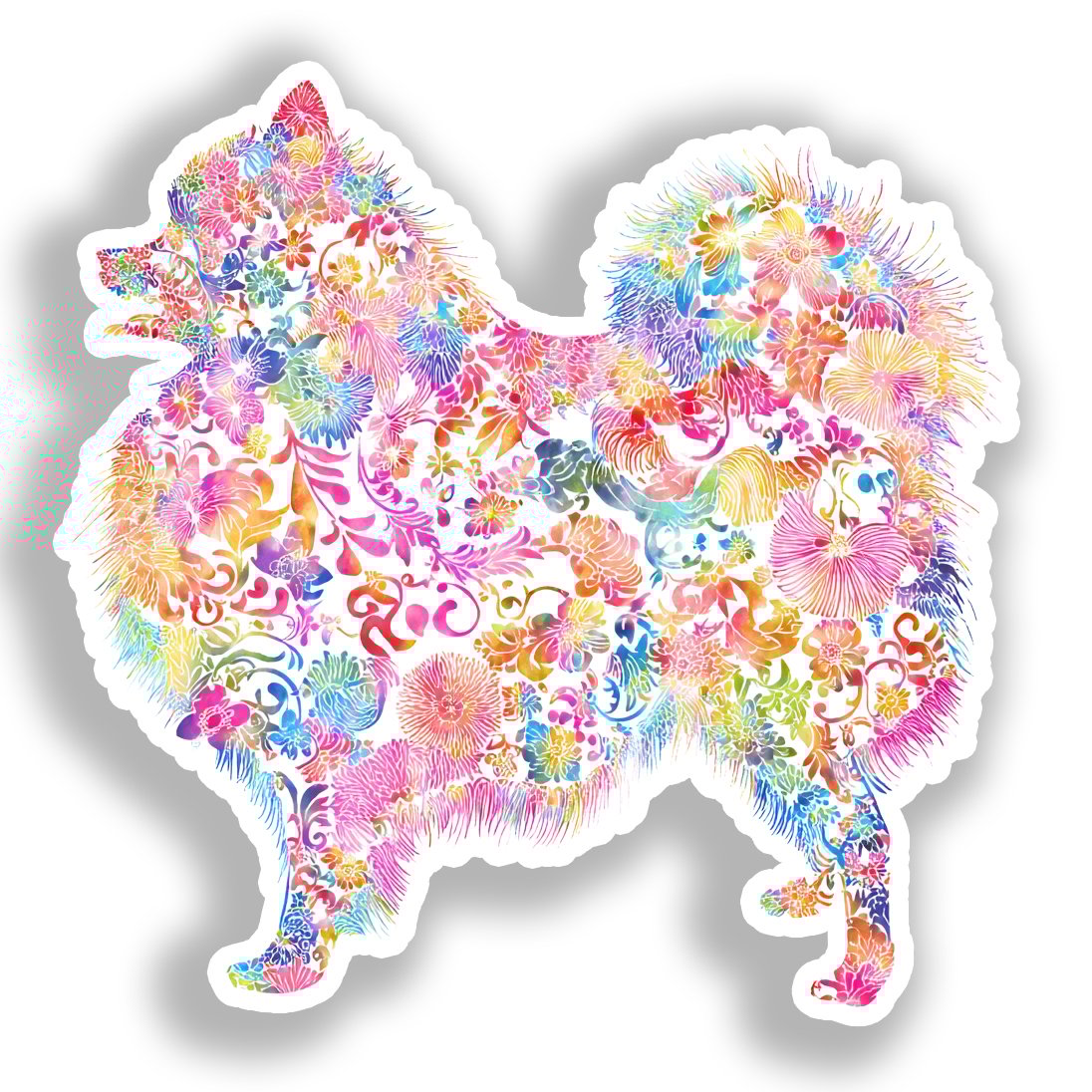 Pomeranian Dog Vinyl Decal Sticker for Car, Laptop, Tumbler and more # A017493-4" x 4"