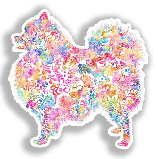Pomeranian Dog Vinyl Decal Sticker for Car, Laptop, Tumbler and more # A017493-4" x 4"
