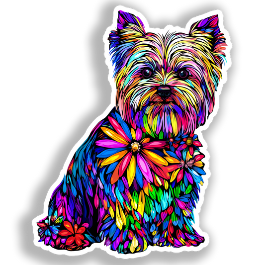 Yorkshire Terrier Dog Vinyl Decal Sticker for Car, Laptop, Tumbler and more # A017093-4" x 4"