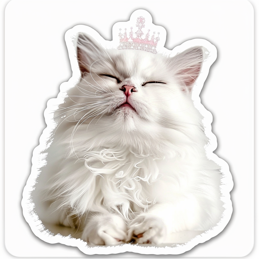 Persian Cat majestic Expressive surreal Vinyl Decal Sticker for Car, Laptop, Tumbler and more # F016150