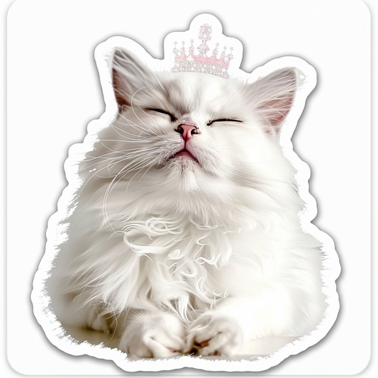 Persian Cat majestic Expressive surreal Vinyl Decal Sticker for Car, Laptop, Tumbler and more # F016150