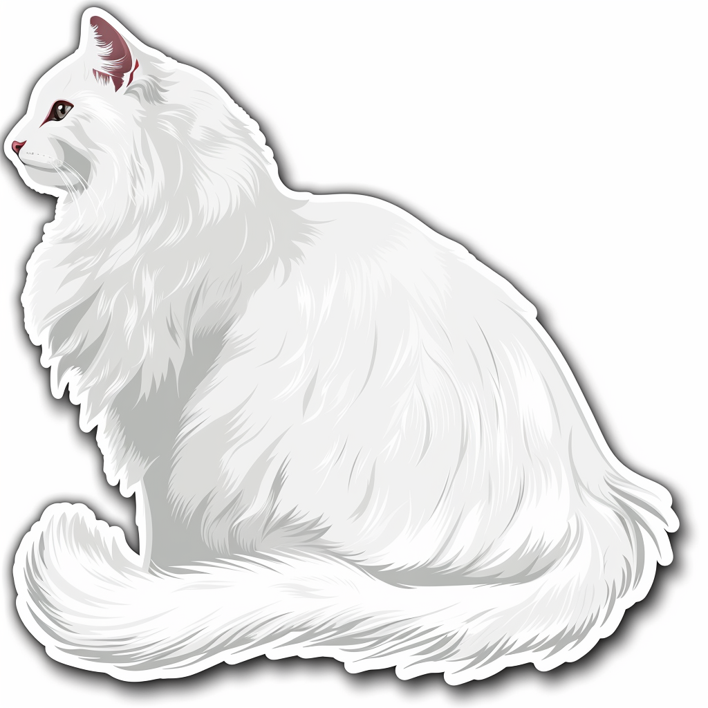 Adorable Turkish Angora Cat  Vinyl Decal Sticker for Car, Laptop, Tumbler and more # F020823-4" x 4"
