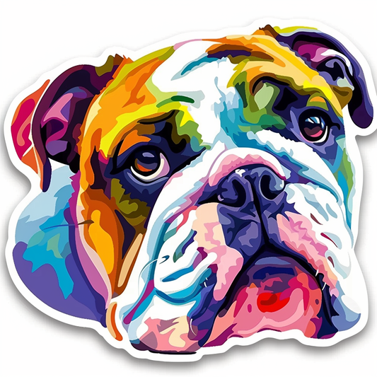 Bulldog Dog majestic Expressive surreal Vinyl Decal Sticker for Car, Laptop, Tumbler and more # F017410