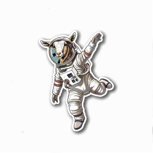 Goat majestic Astronaut Expressive surreal Vinyl Decal Sticker for Car, Laptop, Tumbler and more # F020509-4" x 4"
