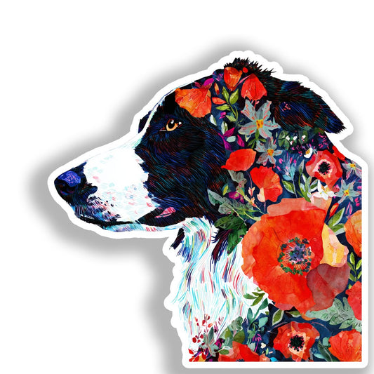 Border Callie Dog Vinyl Decal Sticker for Car, Laptop, Tumbler and more # A019022-4" x 4"