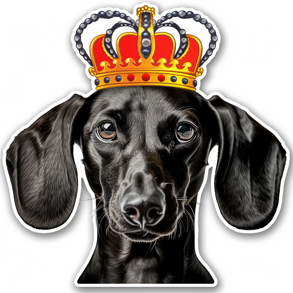 Dachshund Dog crowned Vinyl Decal Sticker for Car, Laptop, Tumbler and more # F013136