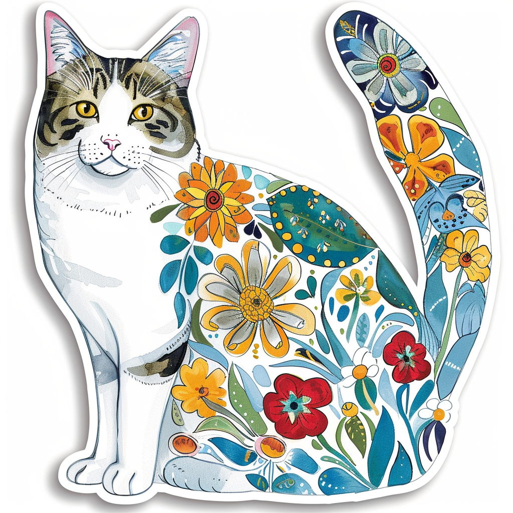 American Shorthair Cat majestic Expressive surreal Vinyl Decal Sticker for Car, Laptop, Tumbler and more # F018615