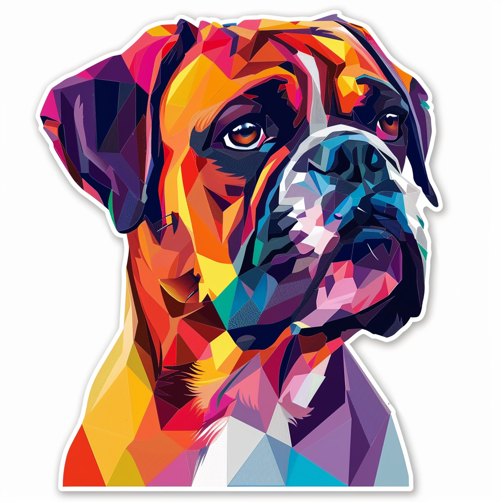Boxer DogWhite  Vinyl Decal Sticker for Car, Laptop, Tumbler and more # F07458