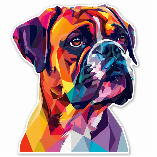 Boxer DogWhite  Vinyl Decal Sticker for Car, Laptop, Tumbler and more # F07458