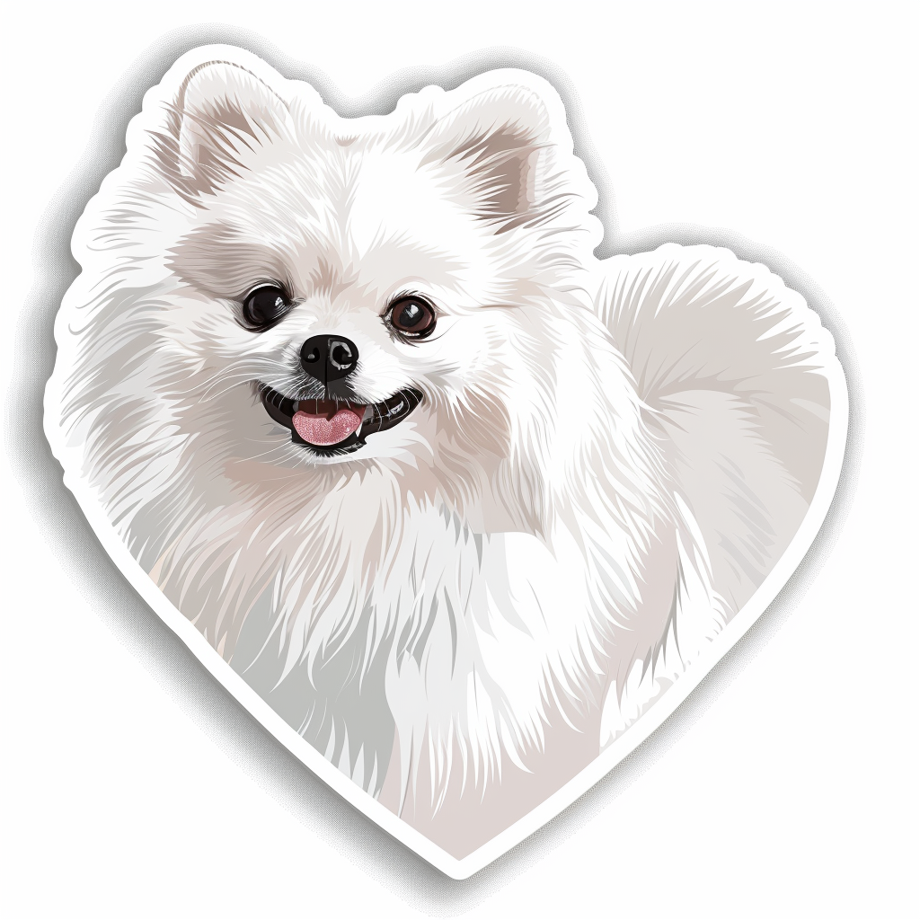Sticker of a Pomeranian Dog majestic Expressive surreal Heartcore Vinyl Decal Sticker for Car, Laptop, Tumbler and more # F014100