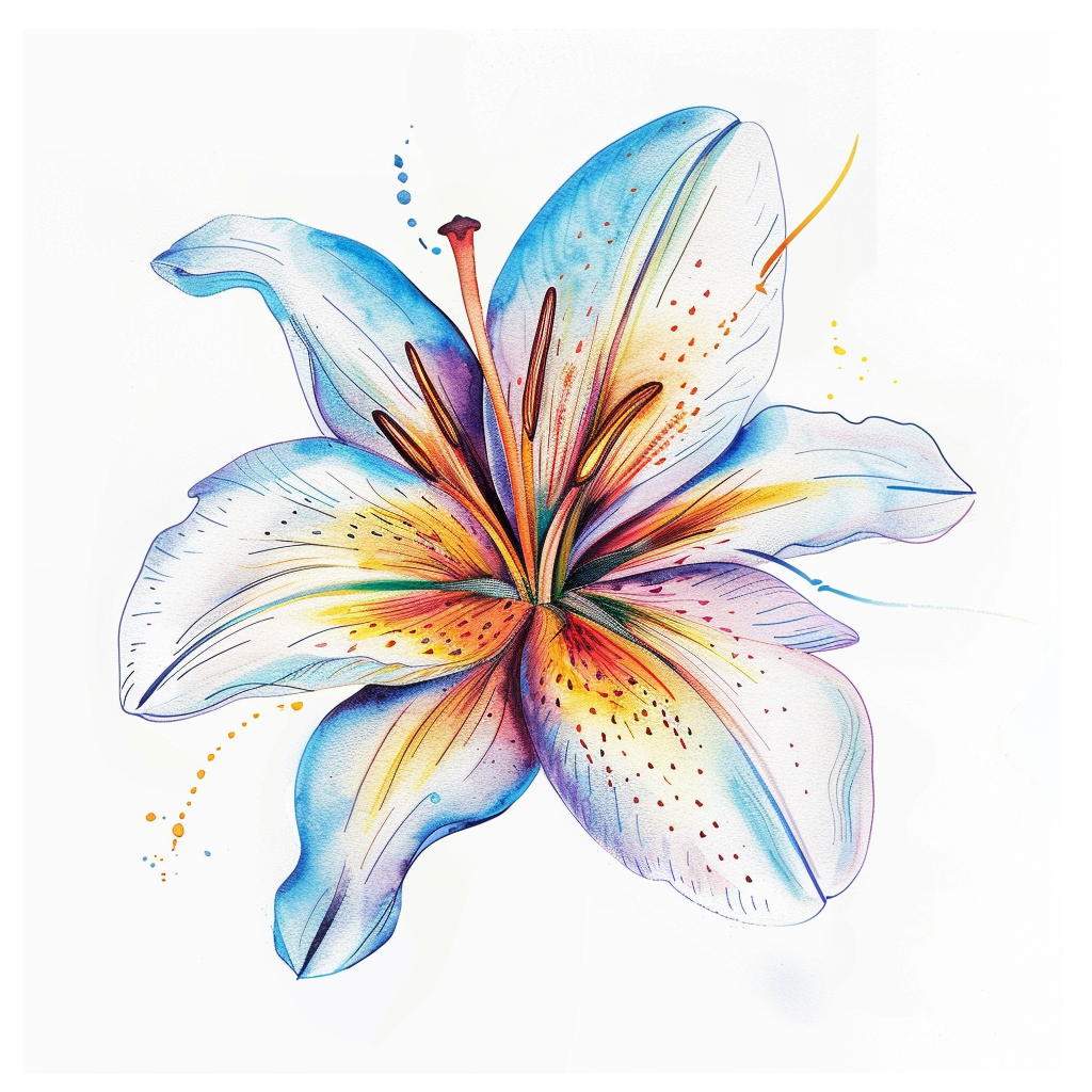 Lily flower majestic Expressive surreal Vinyl Decal Sticker for Car, Laptop, Tumbler and more # F023166