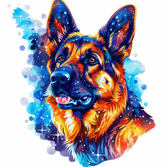 German Shepherd Dog galaxy Vinyl Decal Sticker for Car, Laptop, Tumbler and more # F011282
