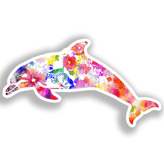 Dolphin Vinyl Decal Sticker for Car, Laptop, Tumbler and more # A018602-4" x 4"