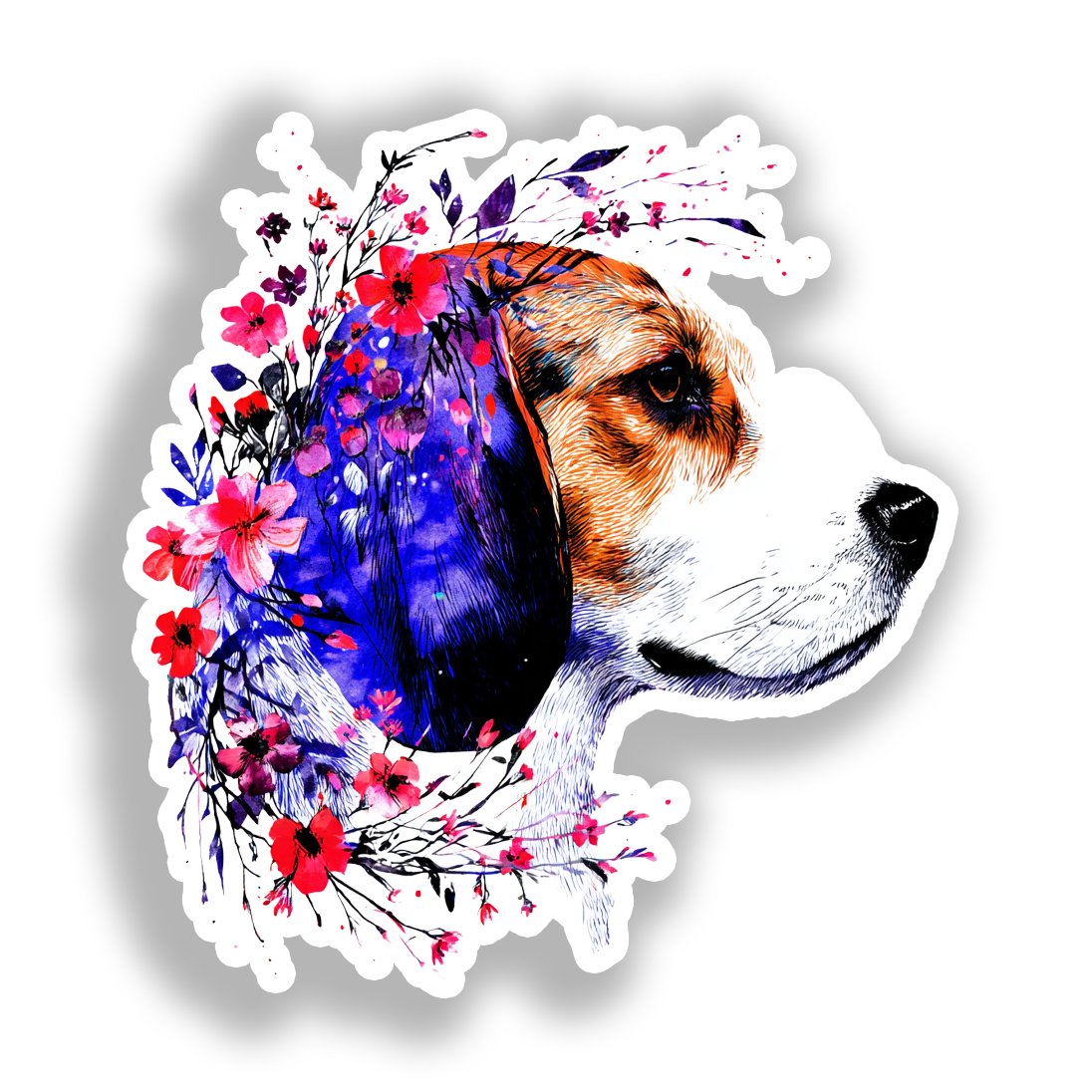 Beagle Dog Vinyl Decal Sticker for Car, Laptop, Tumbler and more # A018640-4" x 4"