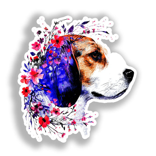 Beagle Dog Vinyl Decal Sticker for Car, Laptop, Tumbler and more # A018640-4" x 4"